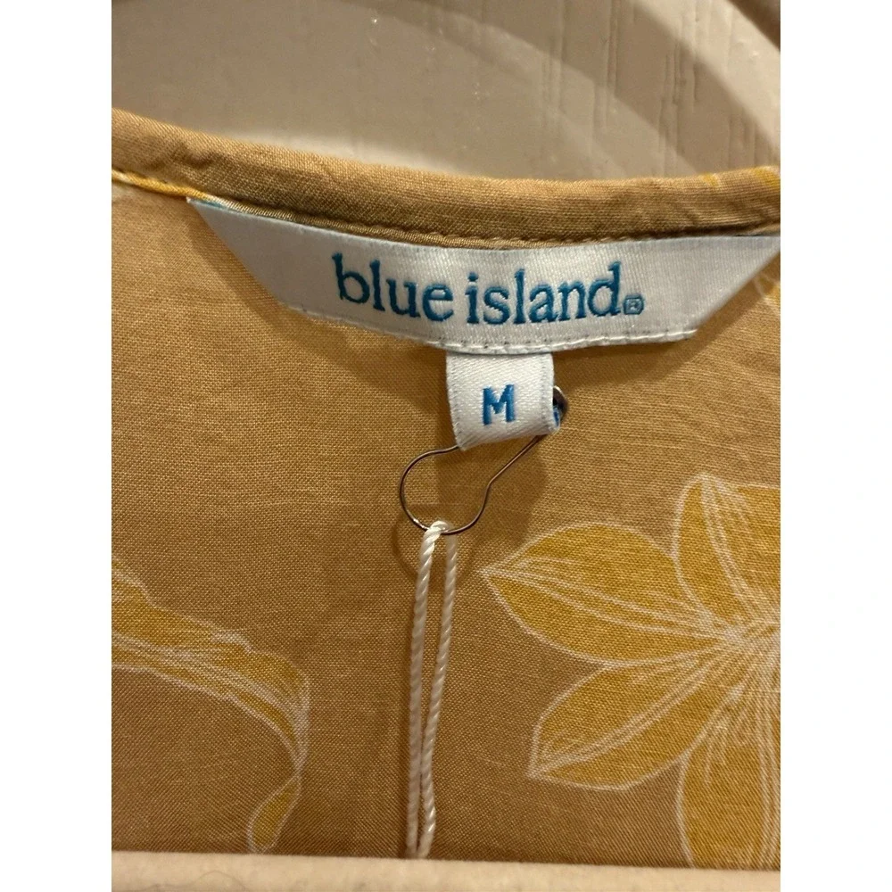 Blue Island Women's Flow‎ Sleeve Swimsuit Cover Up Dress EJ3 Yellow Medium NWT